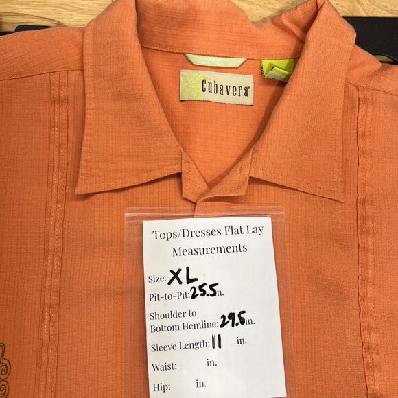 Cubavera Men's Linen Blend S/S Double Panel Button Down Shirt XL - Picture 10 of 10